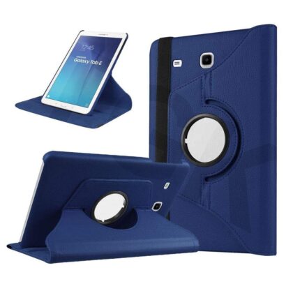 TGK 360 Degree Rotating Leather Smart Rotary Swivel Stand Case Cover for Samsung Galaxy Tab E 9.6 inch SM- T560, T561, T565, T567V (Dark Blue)