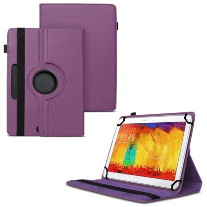 TGK 360 Degree Rotating Universal 3 Camera Hole Leather Stand Case Cover for Samsung Galaxy Note 10.1 Edtion 2014 Sm-P6000 Sm-P6010 Sm-P6050 Sm-P600 Sm-P601 Sm-P605-Purple