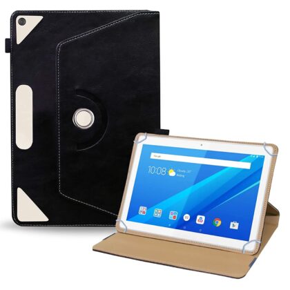 TGK Rotating Leather Flip Case Tablet Stand Cover for Lenovo Tab M10 10.1 Inch MODEL TB-X505X / TB-X505F / TB-X505L / TB-X605L / TB-X605F (Black)
