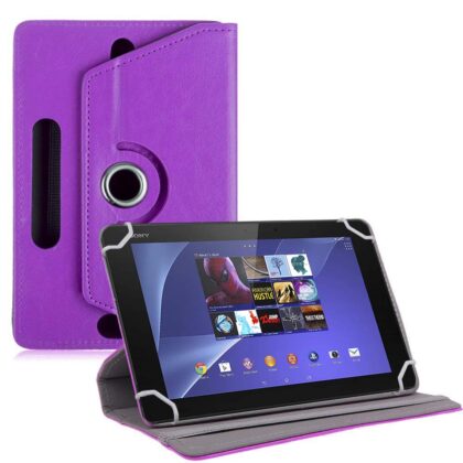 TGK 360 Degree Rotating Leather Rotary Swivel Stand Case Cover for Sony Xperia Z2 4G LTE Tablet 10.1-Inch (Purple)