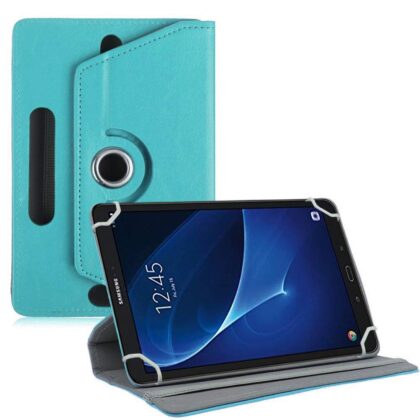 TGK Universal 360 Degree Rotating Leather Rotary Swivel Stand Case Cover for Samsung Galaxy Tab A 10.1 T580 Tablet (Sky Blue)