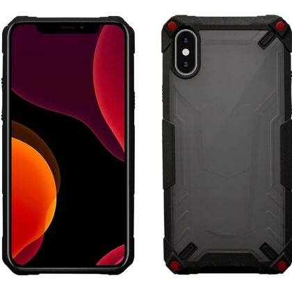 TGK Protective Hybrid Hard Pc with Shock Absorption Bumper Corners Back Case Cover Compatible for iPhone X | iPhone Xs (Black)