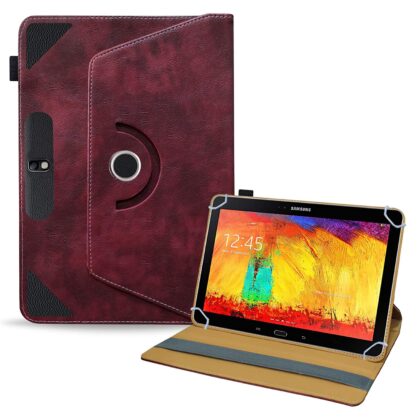 TGK Rotating Tablet Stand Leather Flip Case Compatible for Samsung Galaxy Note 10.1 Cover (2014 Edtion) Wine Red