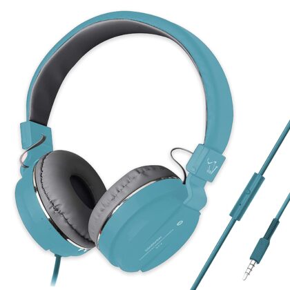 Vali V-14 Wired On Ear Headphones with Mic (Blue)