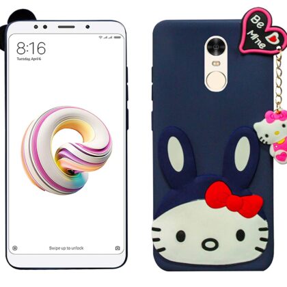 TGK Kitty Mobile Covers, Silicone Back Case Compatible for Redmi Note 5 Cover (Dark Blue)