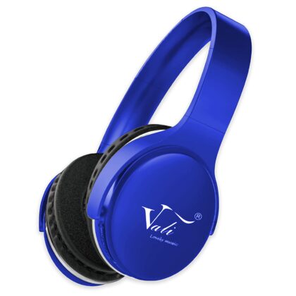 Vali V-666 Bluetooth Wireless On Ear Headphone with Mic, Deep Bass 8+ Hours Playback, 12mm Dynamic Driver, Bluetooth 5.2 Padded Ear Cushions, Foldable (Blue)