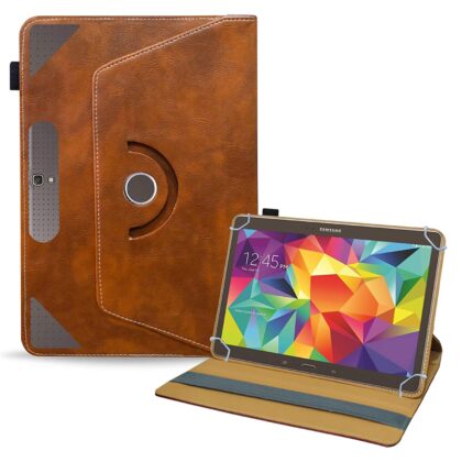 TGK Rotating Tablet Stand Leather Flip Case Compatible for Samsung Galaxy Tab S 10.5 Cover Models SM-T805, SM-T800, SM- T801, SM-T807 (Amber-Orange)