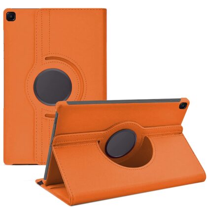 TGK 360 Degree Rotating Leather Smart Case Cover Compatible for Samsung Galaxy Tab S6 Lite 10.4 Cover Model SM-P610/P615 (2020 Release) Orange