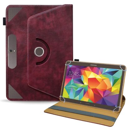 TGK Rotating Tablet Stand Leather Flip Case Compatible for Samsung Galaxy Tab S 10.5 Cover Models SM-T805, SM-T800, SM- T801, SM-T807 (Wine Red)