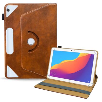 TGK Rotating Leather Flip Stand Case for Honor Pad 5 10.1 Tablet Cover (Amber-Orange)