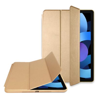 TGK Premium Leather Magnetic Smart Flip Auto Sleep/Wake Case Cover Compatible for iPad Air 4 10.9 Inch 2020 4th Generation (Model: A2072/A2316/A2324/A2325) (Gold)