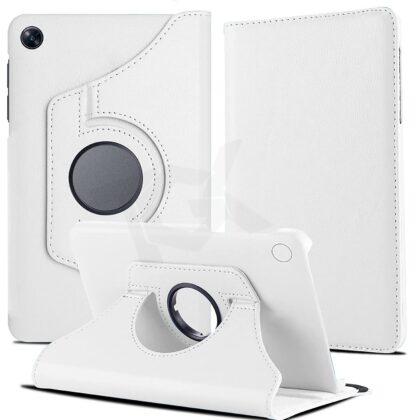 TGK 360 Degree Rotating Leather Smart Rotary Swivel Stand Case Cover for Oppo Pad Air 10.36 inch Tab (White)