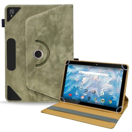TGK Rotating Leather Stand Flip Case for Acer ONE 10 T4-129L Tablet Cover (Asparagus- Green)