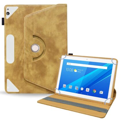 TGK Rotating Leather Flip Case Tablet Stand for Lenovo Tab P10 Cover 10.1 Inch Model Number TB-X705F / TB-X705L 2019 Released (Desert Brown)