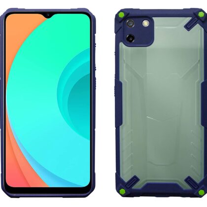 TGK Protective Hybrid Hard Pc with Shock Absorption Bumper Corners Back Case Cover Compatible for Realme C11 (Dark Blue)