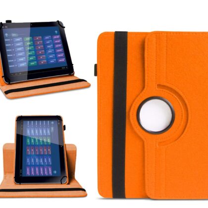 TGK 360 Degree Rotating Universal 3 Camera Hole Leather Stand Case Cover for Lenovo Tab Tab 2 A10-30F 10.1 inch – Orange