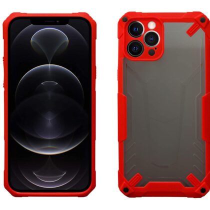 TGK Protective Hybrid Hard Pc with Shock Absorption Bumper Corners Back Case Cover Compatible for iPhone 12 Pro Max 6.7″ 2020 (Red)