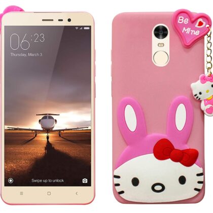 TGK Kitty Mobile Covers, Silicone Back Case Compatible for Xiaomi Mi Redmi Note 3 Cover (Pink)