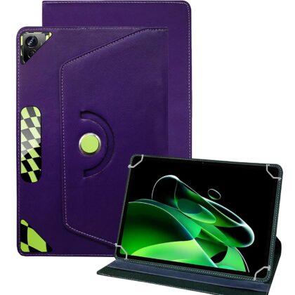 TGK Universal 360 Degree Rotating Leather Rotary Swivel Stand Case Cover for Realme Pad X 11 inch Tab (Purple)