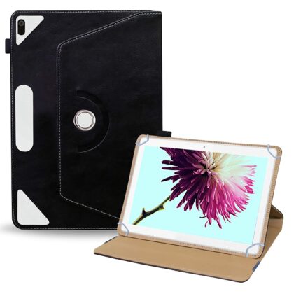 TGK Rotating Leather Flip Stand Case for Lenovo Tab 4 10 Cover 10.1 inch Tablet (Black)