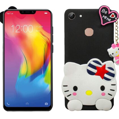 TGK Kitty Mobile Covers, Silicone Back Case Compatible for ViVO Y83 Cover (Black)
