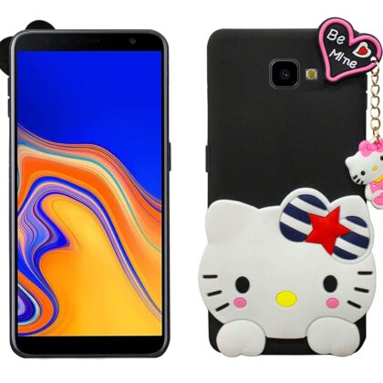 TGK Kitty Mobile Covers, Silicone Back Case Compatible for Samsung Galaxy J4 Plus Back Cover (Black)