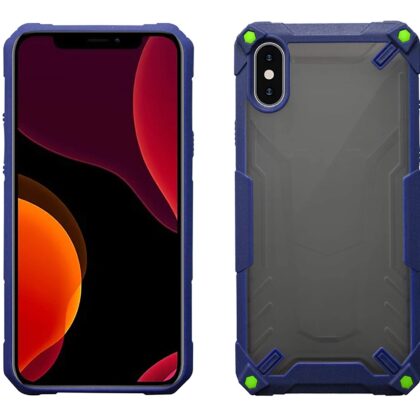 TGK Protective Hybrid Hard Pc with Shock Absorption Bumper Corners Back Case Cover Compatible for iPhone X | iPhone Xs (Dark Blue)