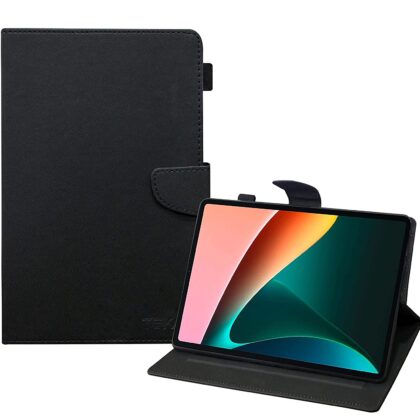 TGK Leather Flip Case Cover Pouch for Xiaomi Mi Pad 5 11″ inch Tablet with Stand and Stylus Holder (Black)