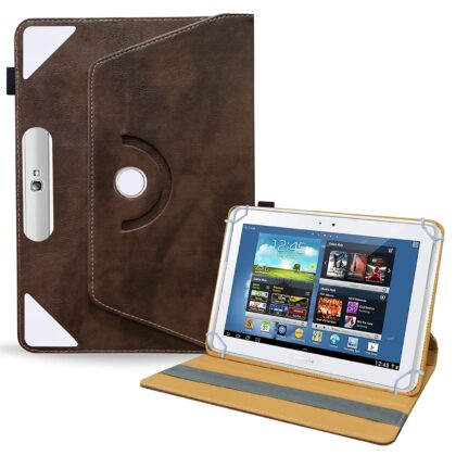 TGK Rotating Tablet Stand Leather Flip Case Compatible for Samsung Galaxy Note 10.1 Cover (2012 Edition) Dark Brown