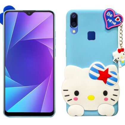 TGK Kitty Mobile Covers, Silicone Back Case Compatible for ViVO Y95 Cover (Sky Blue)