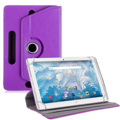 TGK Universal 360 Degree Rotating Leather Rotary Swivel Stand Case Cover for Acer Iconia One 10 B3-A40 Tablet (10.1) – Purple