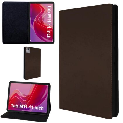 TGK Flip Cover for Lenovo Tab M11 11 inch (Brown, Dual Protection, Pack of: 1)