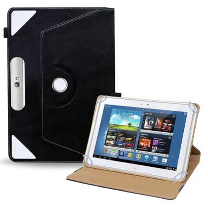 TGK Rotating Tablet Stand Leather Flip Case Compatible for Samsung Galaxy Note 10.1 Cover (2012 Edition) Black