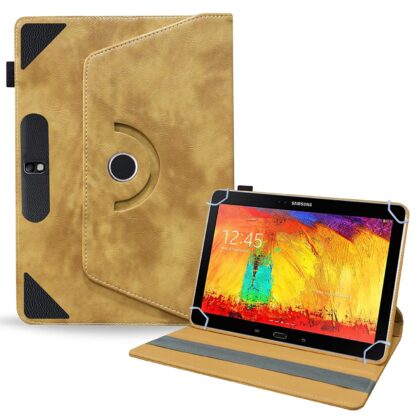 TGK Rotating Tablet Stand Leather Flip Case Compatible for Samsung Galaxy Note 10.1 Cover (2014 Edtion) Desert Brown
