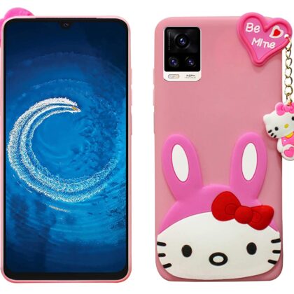 TGK Silicone Back Covers Case Compatible for Vivo V20 Cover (Pink)