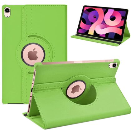TGK 360 Degree Rotating Leather Smart Rotary Swivel Stand Case Cover for iPad Air 4 10.9 Inch 2020 4th Generation (Model: A2072/A2316/A2324/A2325) (Green)