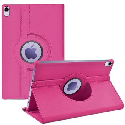 TGK 360 Degree Rotating Leather Smart Rotary Swivel Stand Case Cover Compatible for iPad Mini 6 (8.3 inch, 2021) iPad Mini 6th Generation (Hot Pink)
