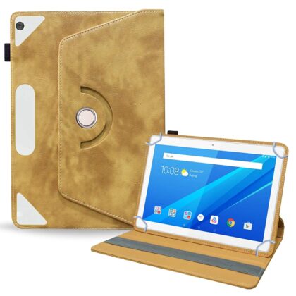 TGK Rotating Leather Flip Case Tablet Stand Cover for Lenovo Tab M10 10.1 Inch MODEL TB-X505X / TB-X505F / TB-X505L / TB-X605L / TB-X605F (Desert Brown)
