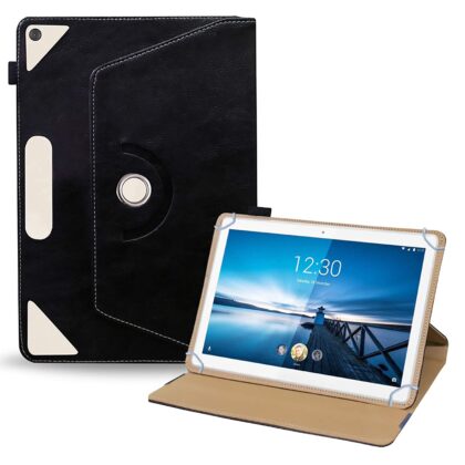 TGK Rotating Leather Flip Case Tablet Stand for Lenovo Tab M10 FHD REL Tablet Cover MODEL TB-X605LC TB-X605FC (Black)