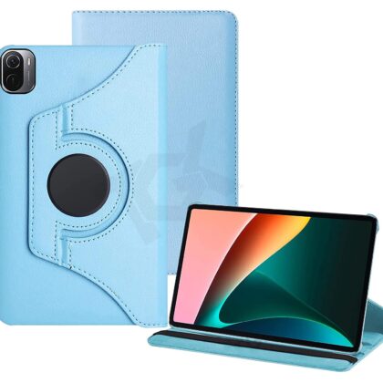 TGK 360 Degree Rotating Leather Smart Rotary Swivel Stand Case Cover for Xiaomi Mi Pad 5 11″ inch Tablet (Sky Blue)