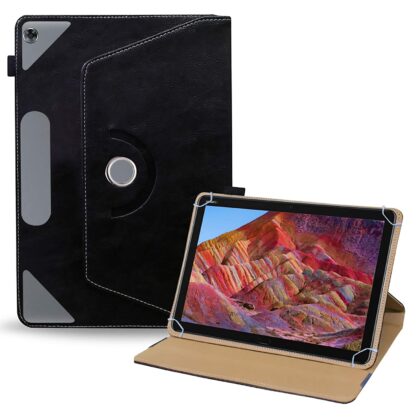 TGK Rotating Leather Flip Case Tablet Stand for Huawei MediaPad M5 Lite Cover 10.1 inch 2018 Release (Black)