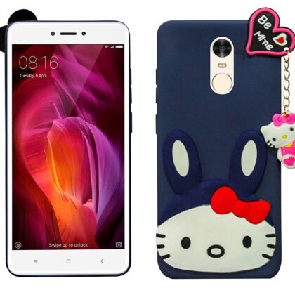 TGK Kitty Mobile Covers, Silicone Back Case Compatible for Redmi Note 4 / Note 4X Back Cover (Dark Blue)