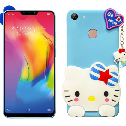 TGK Kitty Mobile Covers, Silicone Back Case Compatible for ViVO Y83 Cover (Sky Blue)