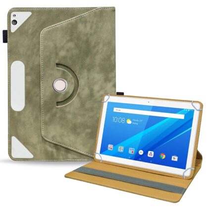TGK Rotating Leather Flip Case Tablet Stand for Lenovo Tab P10 Cover 10.1 Inch Model Number TB-X705F / TB-X705L 2019 Released (Asparagus- Green)