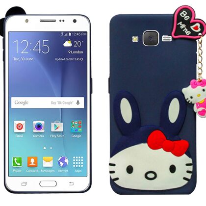 TGK Kitty Mobile Covers, Silicone Back Case Compatible for Samsung Galaxy J7 Cover (2016) Dark Blue