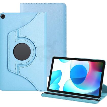 TGK 360 Degree Rotating Leather Stand Case Cover for Realme Pad 10.4 inch (Sky Blue)