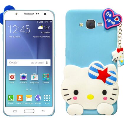TGK Kitty Mobile Covers, Silicone Back Case Compatible for Samsung Galaxy J7 Cover (2016) Sky Blue