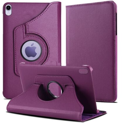 TGK 360 Degree Rotating Leather Smart Rotary Swivel Stand Case Cover Compatible for iPad Mini 6 (8.3 inch, 2021) iPad Mini 6th Generation (Purple)
