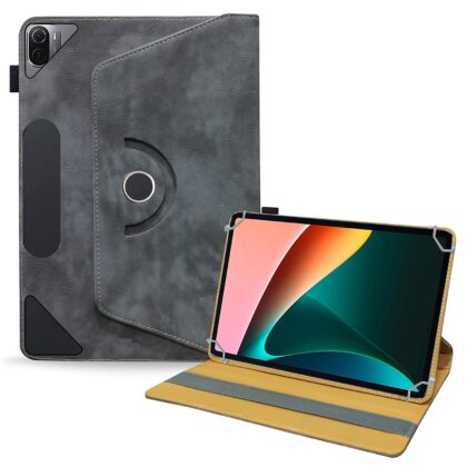 TGK Universal 360 Degree Rotating Leather Rotary Swivel Stand Case Cover for Xiaomi Mi Pad 5 11″ inch Tablet (Stone-Grey)