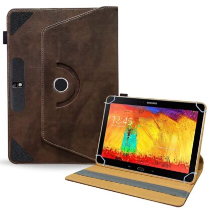 TGK Rotating Tablet Stand Leather Flip Case Compatible for Samsung Galaxy Note 10.1 Cover (2014 Edtion) Dark Brown